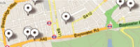 Map showing the location of charity